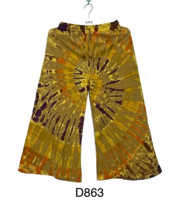 Cotton Tie Dye Swirl Gold Plazzo Pant D863