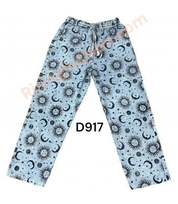 Cotton Multi Print Grey Sun Moon Mountain Pant D917 