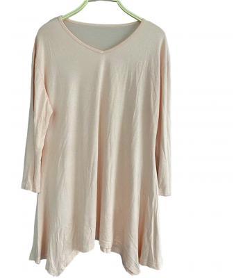 Women's  3/4 Sleeve V Neck Cream Top DK2137