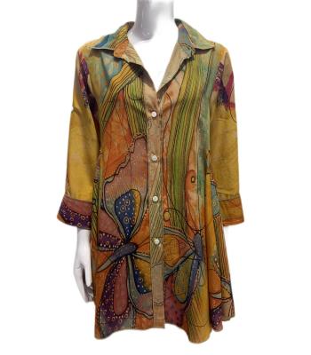 Lady'sButton Jungle Queen Floral 3/4 Slv Cardigan KX238