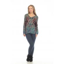 Women's Multi  Blue  Festival Top KZ24827