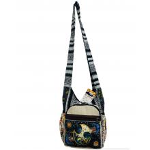 Hemp Side Pocket Sun Moon Butterfly Mushroom Mini Bag RIB3030
