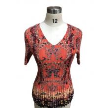 Red Floral Pleated Top SK27771