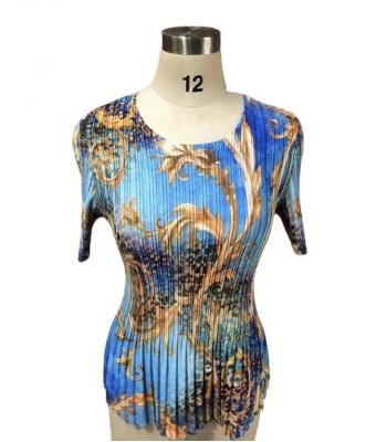 Blue Wave Pleated Top SK27774