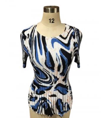 Blue Wave Pleated Top SK27775