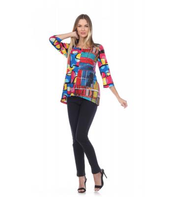 Lady's knitted Multi Print Tops Wholesale  (RK003) (PREPACK)