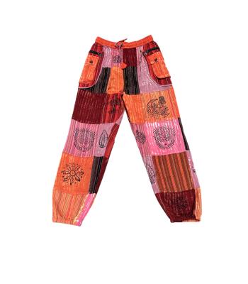 Cotton Patchwork Hand Brush Rust Grand Canyon Pant D1003 