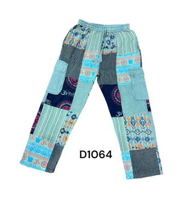 Cotton Multi Patch Aztec Print Wide leg Pant D1064 