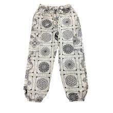 Cotton Multi Grey Yoga Symbol Meditation Pant D1183