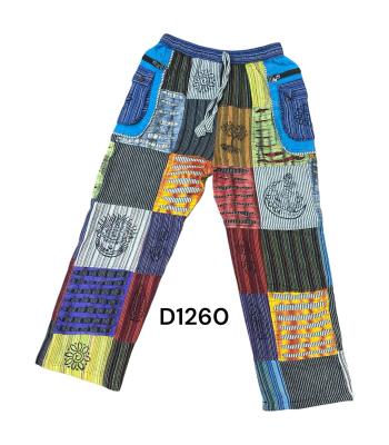 Cotton Multi Patchwork Razor Cut Block Print Yoga Pant D1260 