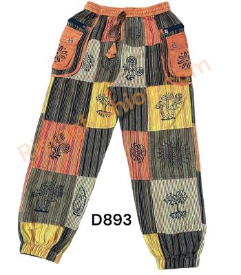 Cotton Multi Patch Block Print Festival Pant D893 