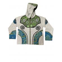Cotton Gray and Green Multi Patchwork Cali Jacket DT121