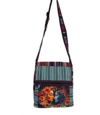 Cotton Multi Color Floral Sun Moon Mini File Bag FB251 