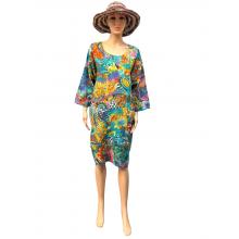 Tie Dye Floral Free Size Tunic Dress HF24