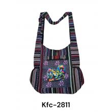 Cotton Multi Blue Mushroom Floral Frog Bag KFC2811