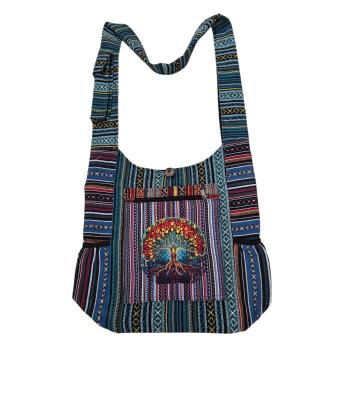 Cotton Multi Color Zip/Two Side Pocket Red Tree of Life Bag KFC2878
