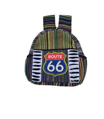 Cotton Patchwork Razor Cut Mini Rout 66 Backpack KFC2897 