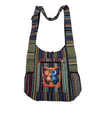 Cotton Multi Patch Side Pocket Butterfly Bag KFC2907