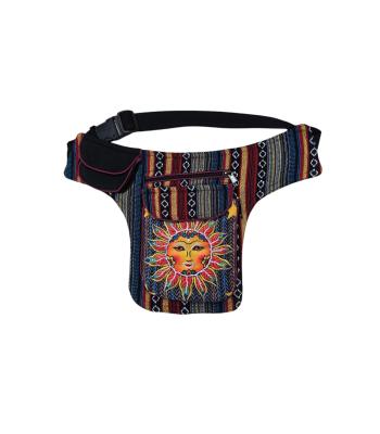 Cotton Patchwork Zip Pocket  Sun Fanny Bag KFC2917