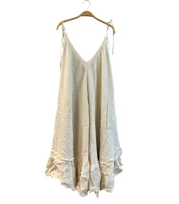 Cotton V Neck Ruffle Queen Dress KTK407