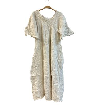 Cotton Round Neck Double Stich Half Sleeve Dress KTK427