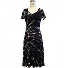 Rayon Tie Dye Cap Slv Cali Short Dress KTP393