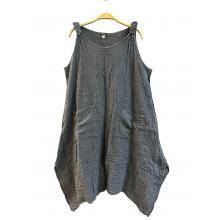 Cotton Asymmetric Gray Dress KTX2536