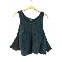 Cotton Round Neck Wide Sleeve Teal Cali Top KTX2546