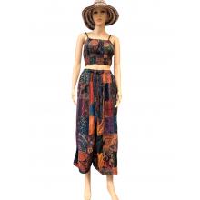 Rayon Red Multi Patchwork Top and Pant Set KTY510