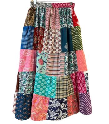 Cotton Multi Patch Long Festival Skirts MB29