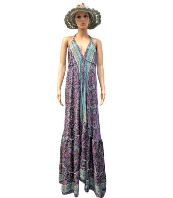 Silk Poly Multi English Long Dress MB31