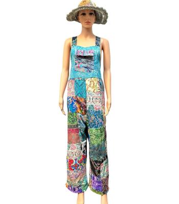 Silk Poly  Multi Patch  Jumpsuit Overall MB32