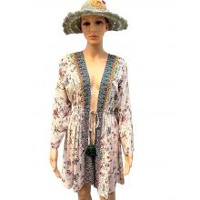 Cotton Viscose Open Front Cardigan MD40
