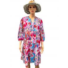 Cotton Viscose 3/4 Slv Floral Tunic MD41