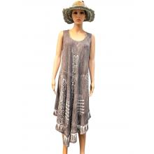 Rayon Crape Grey and white Umbrella Sundress MR67