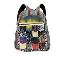 Cotton Hemp Multi Patchwork Ruffle Backpack RIB24505