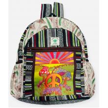 Cotton Hemp  Rising Peace  Mushroom  Backpack RIB24528