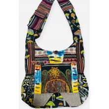Cotton Multi Mushroom Patchwork Side Pocket Bag RIB24740