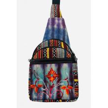 Cotton  Red Flower Emb Crossbody Bag RIB24746