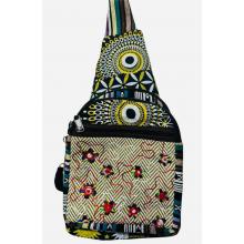 Cotton Multi Floral Emb Evil Eye Crossbody Side Bag RIB24748