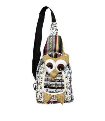 Cotton Patchwork Handmade Owl Crossbody Bag RIB24793