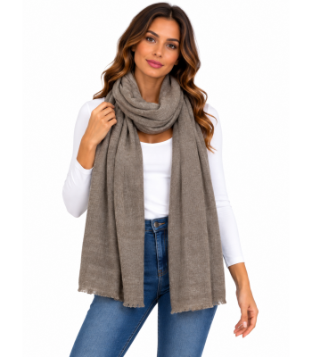 Exclusive Cashmere Natural Stole PR3 Dark Brown