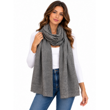 Exclusive Cashmere Natural Stole PR3 Dark Grey