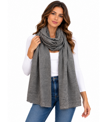 Exclusive Cashmere Natural Stole PR3 Dark Grey