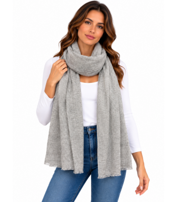 Exclusive Cashmere Natural Stole PR3 Light Grey