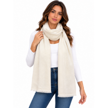 Exclusive Cashmere 8ply Scarf Stole PR4 Cream
