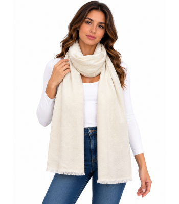 Exclusive Cashmere 8ply Scarf Stole PR4 Cream