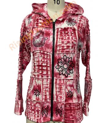 Cotton Patchwork Razor Cut Block Print Jacket D931 