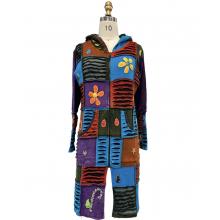 Cotton Patchwork Razor Cut Long Jacket DI77