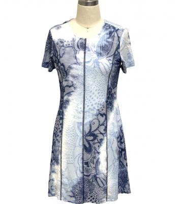 Women's Sleeve Blue Dress (KV2224)